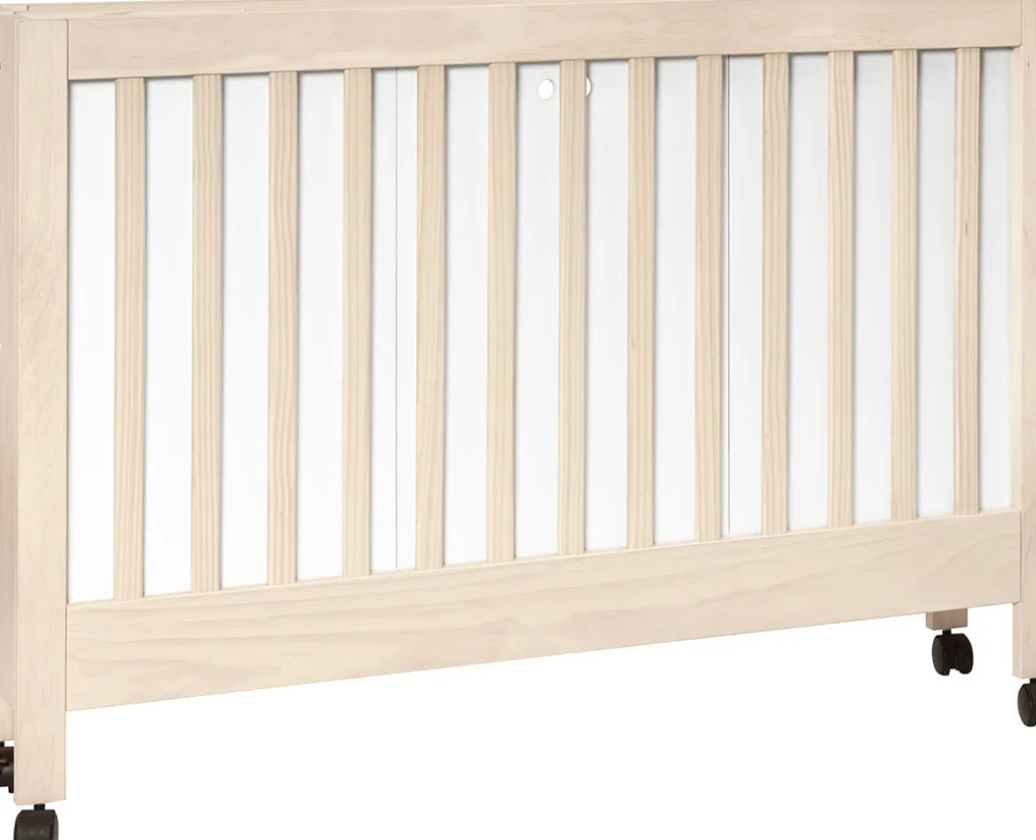 Babyletto Maki Full-Size Portable Folding Crib w/Toddler Bed Conversion Kit - Washed Natural