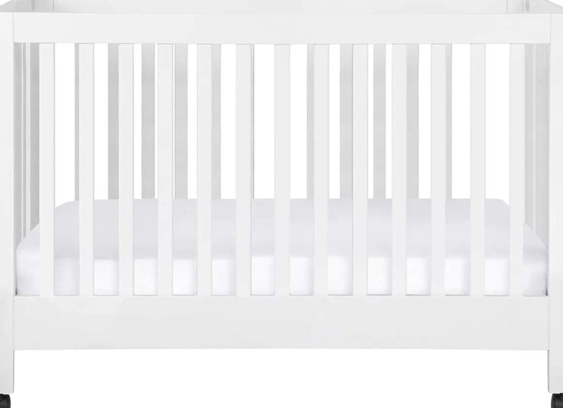 Babyletto Maki Full-Size Portable Folding Crib w/Toddler Bed Conversion Kit - White