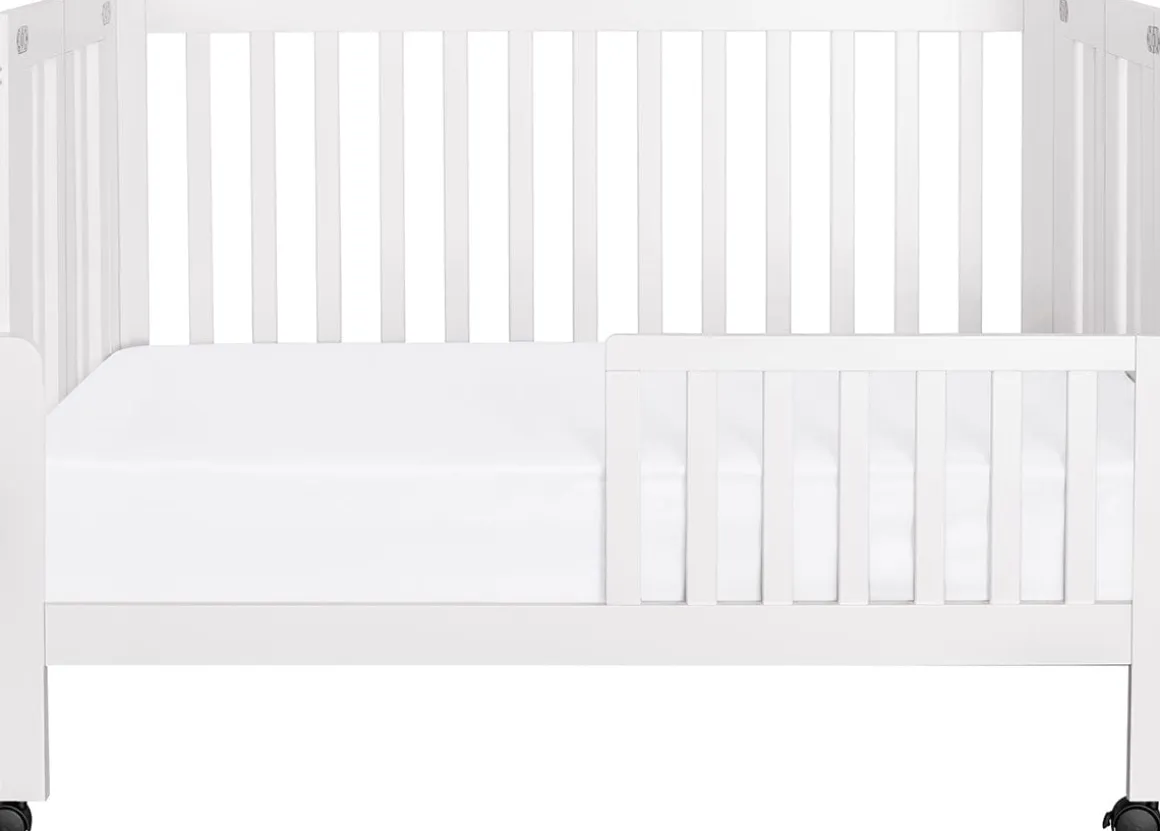 Babyletto Maki Full-Size Portable Folding Crib w/Toddler Bed Conversion Kit - White