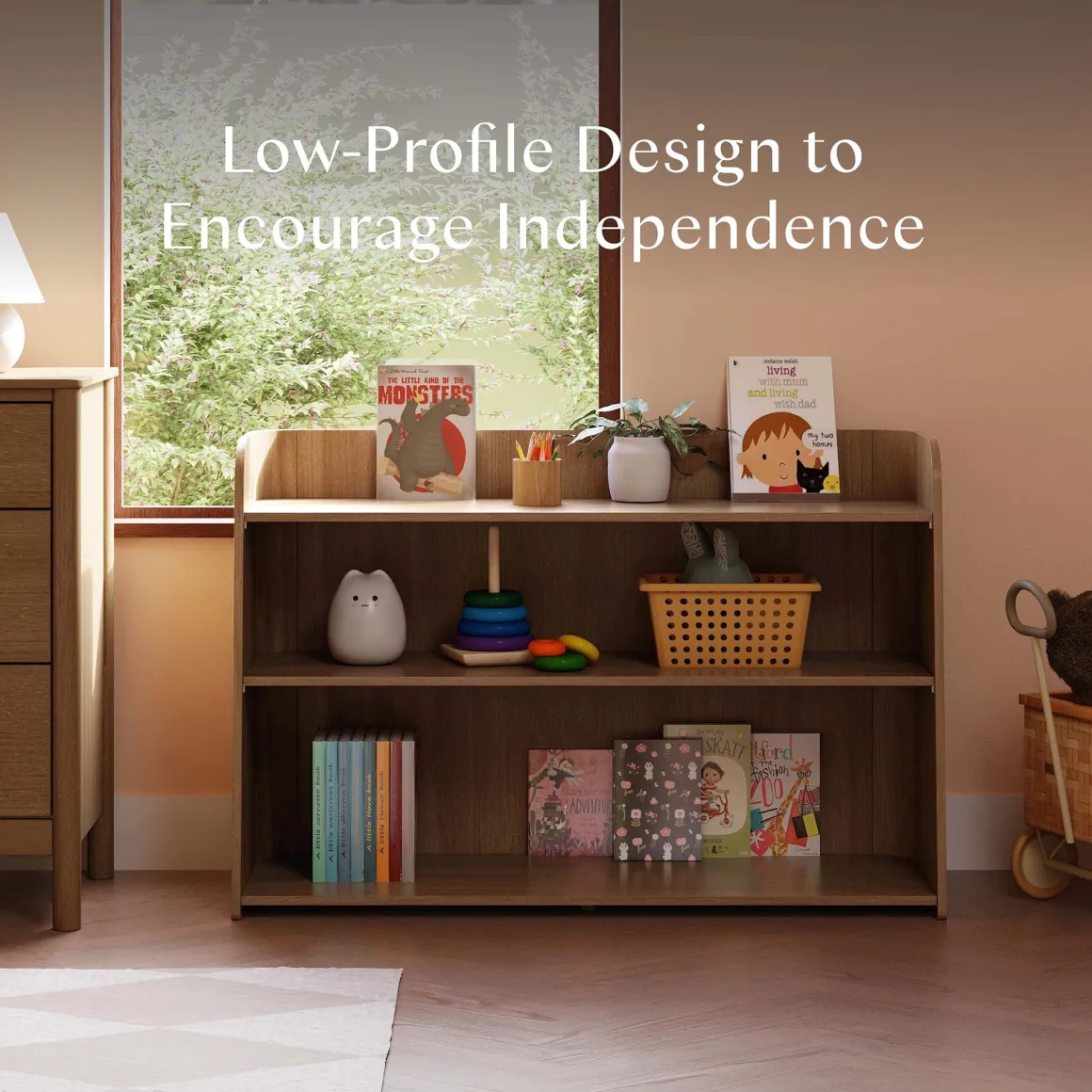 Babyletto Melo Montessori-Inspired Bookcase - Natural Walnut