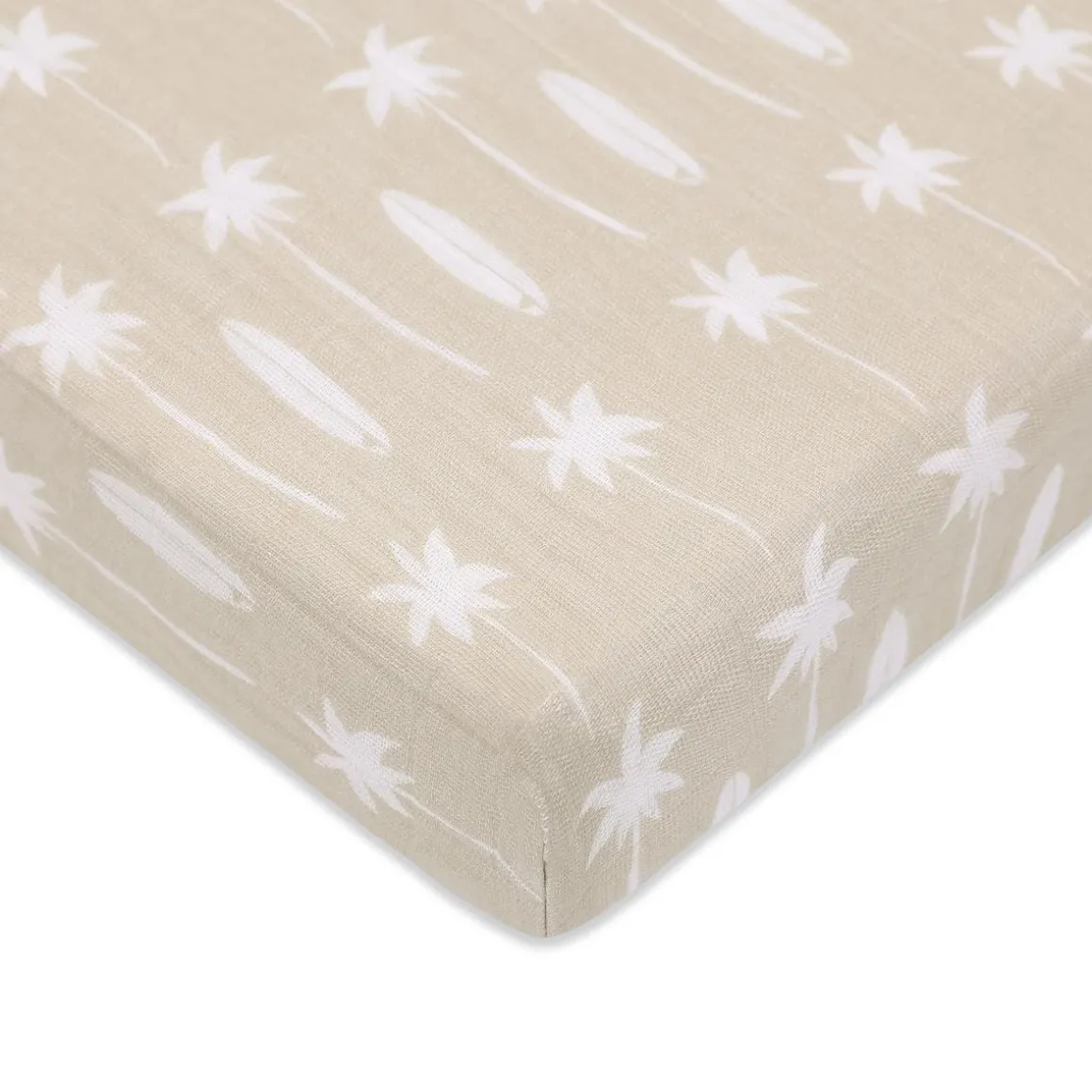 Babyletto Mini Crib Sheet in GOTS Certified Organic Muslin Cotton - Beach Bum