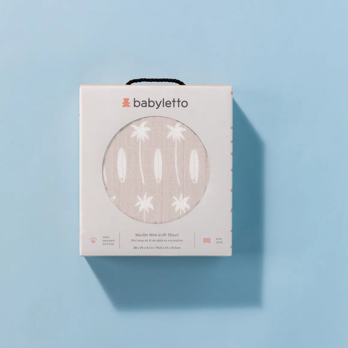 Babyletto Mini Crib Sheet in GOTS Certified Organic Muslin Cotton - Beach Bum