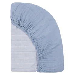 Babyletto Mini Crib Sheet in GOTS Certified Organic Muslin Cotton - Dewdrop