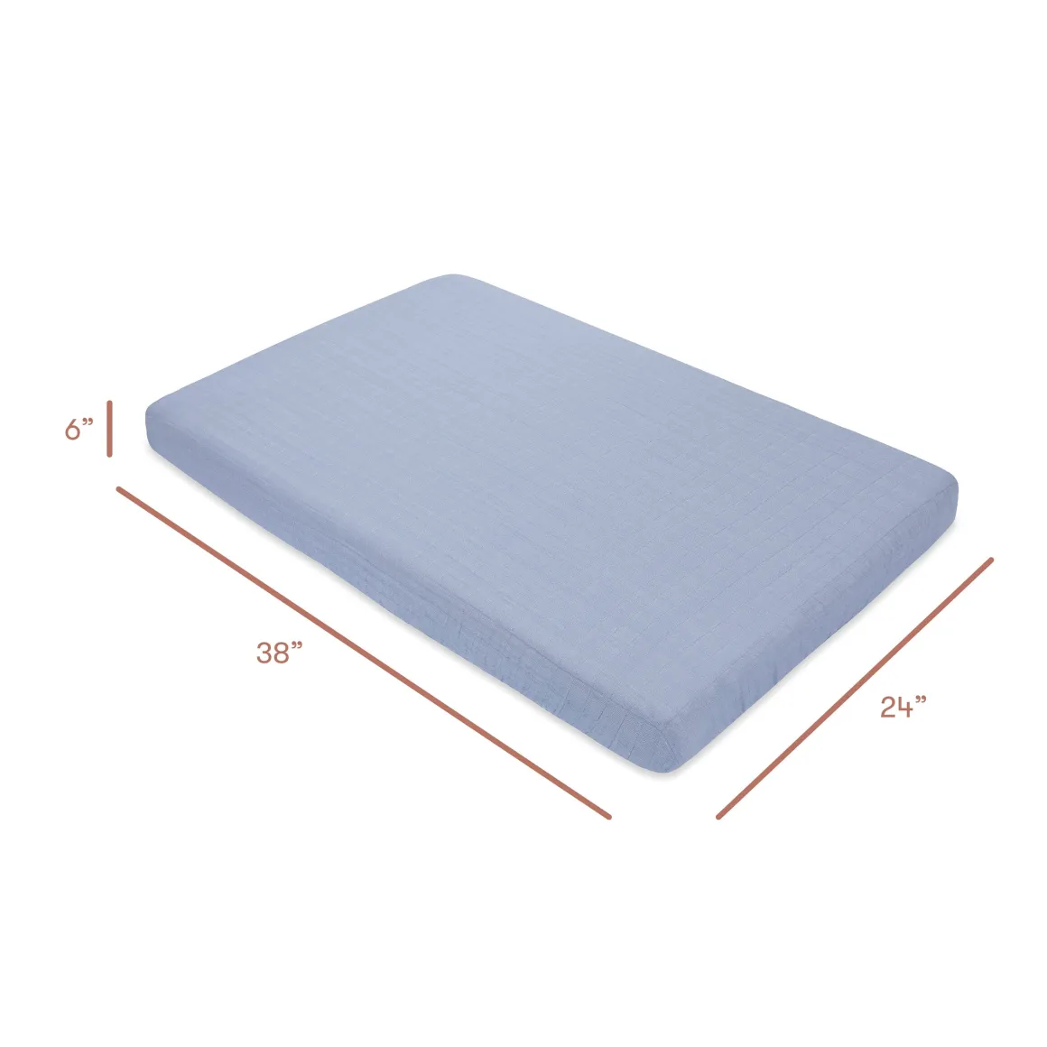 Babyletto Mini Crib Sheet in GOTS Certified Organic Muslin Cotton - Dewdrop