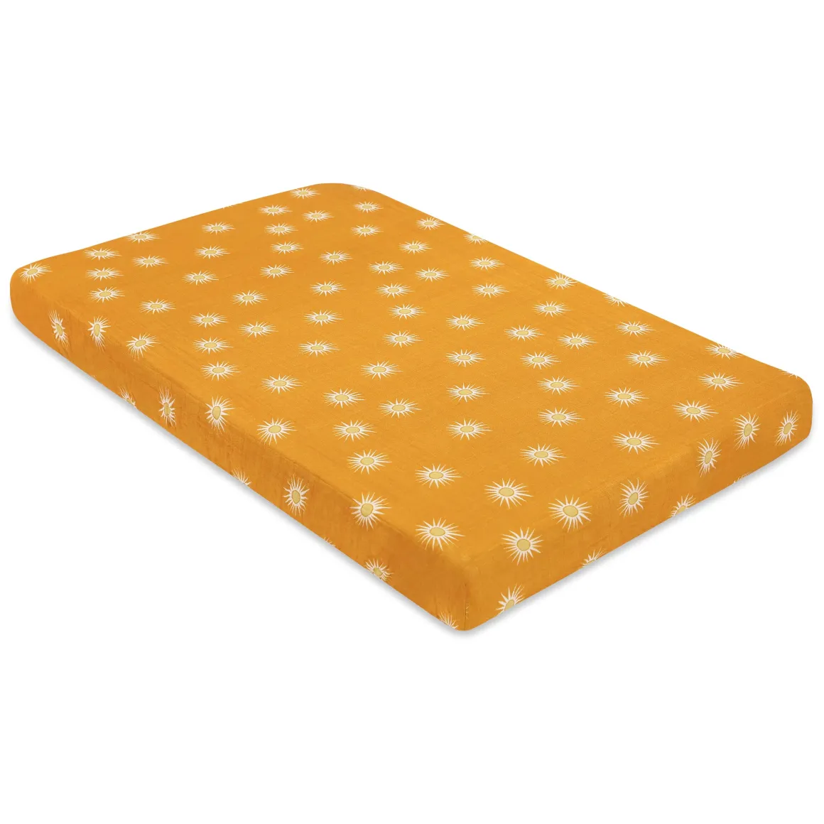 Babyletto Mini Crib Sheet in GOTS Certified Organic Muslin Cotton - Golden Hour