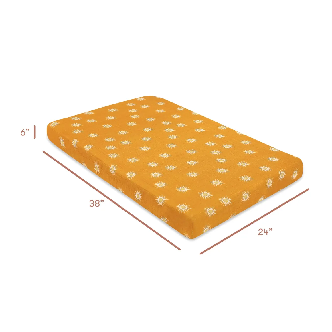 Babyletto Mini Crib Sheet in GOTS Certified Organic Muslin Cotton - Golden Hour