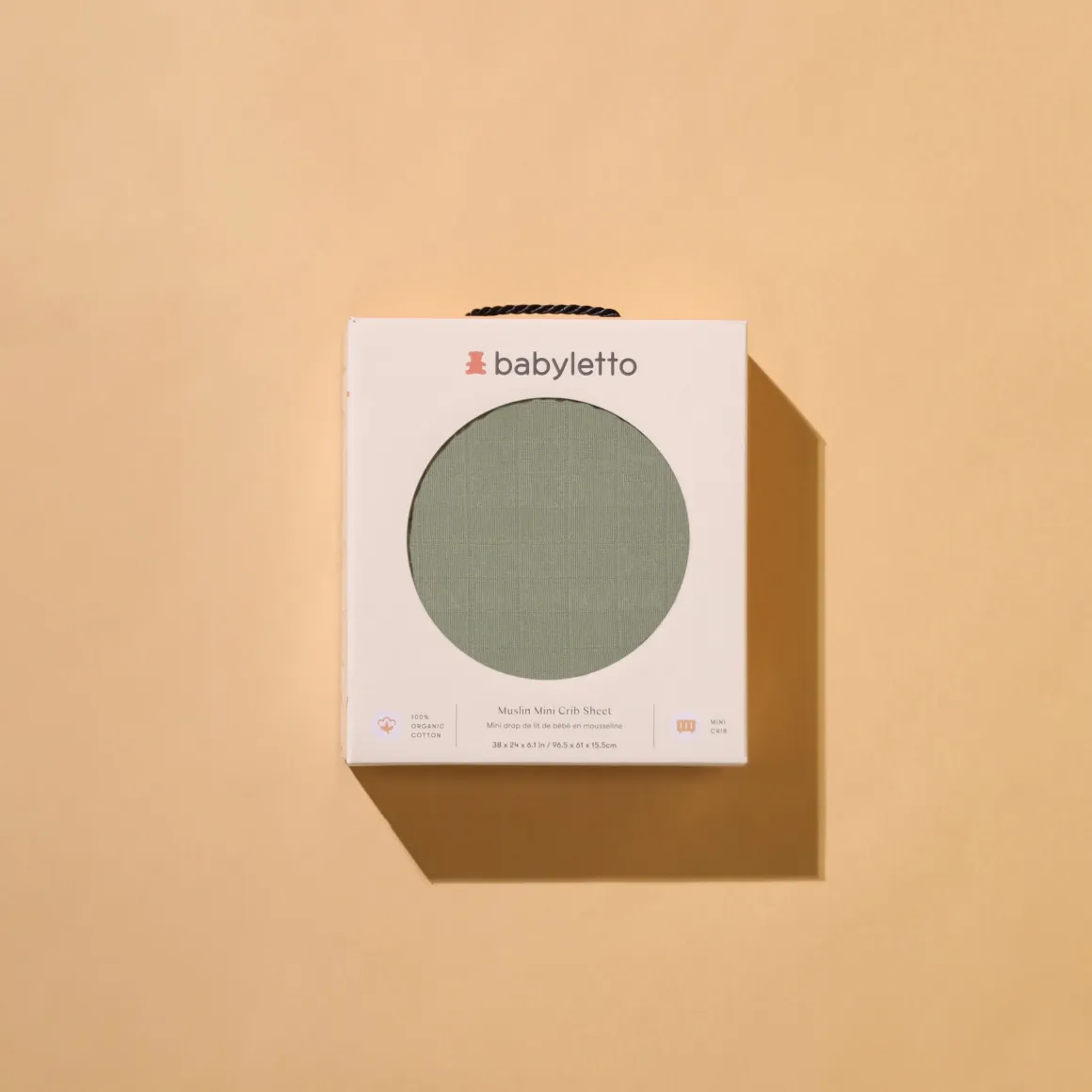 Babyletto Mini Crib Sheet in GOTS Certified Organic Muslin Cotton - Matcha