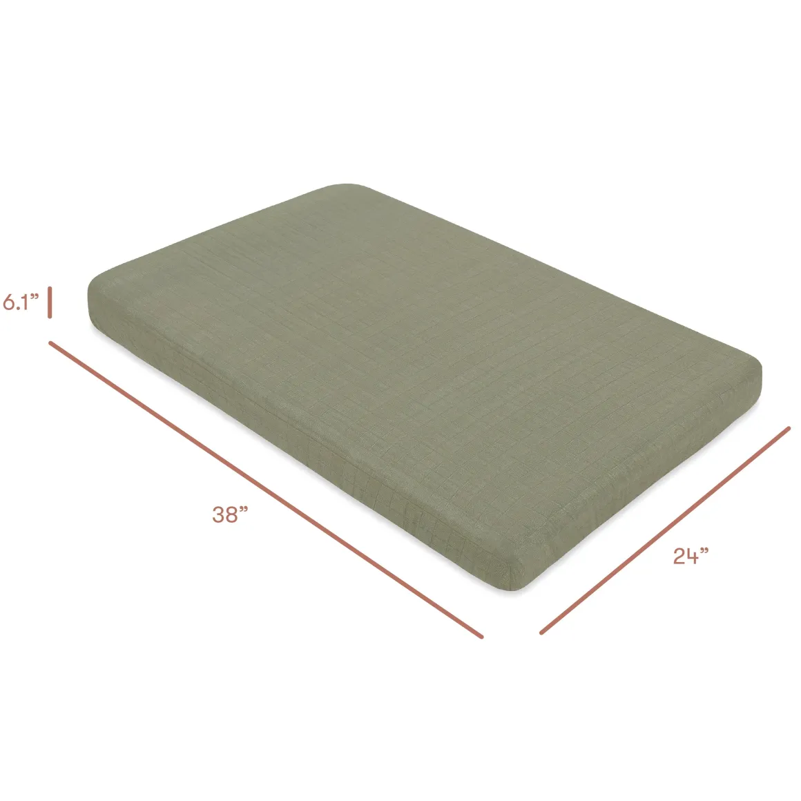 Babyletto Mini Crib Sheet in GOTS Certified Organic Muslin Cotton - Matcha