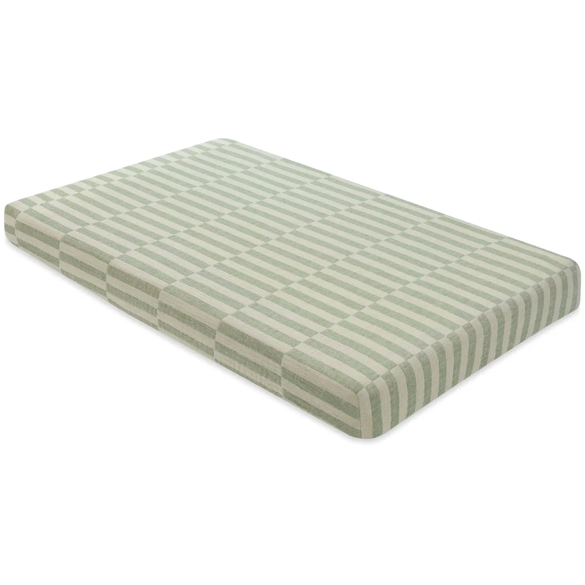 Babyletto Mini Crib Sheet in GOTS Certified Organic Muslin Cotton - Moss Stripe