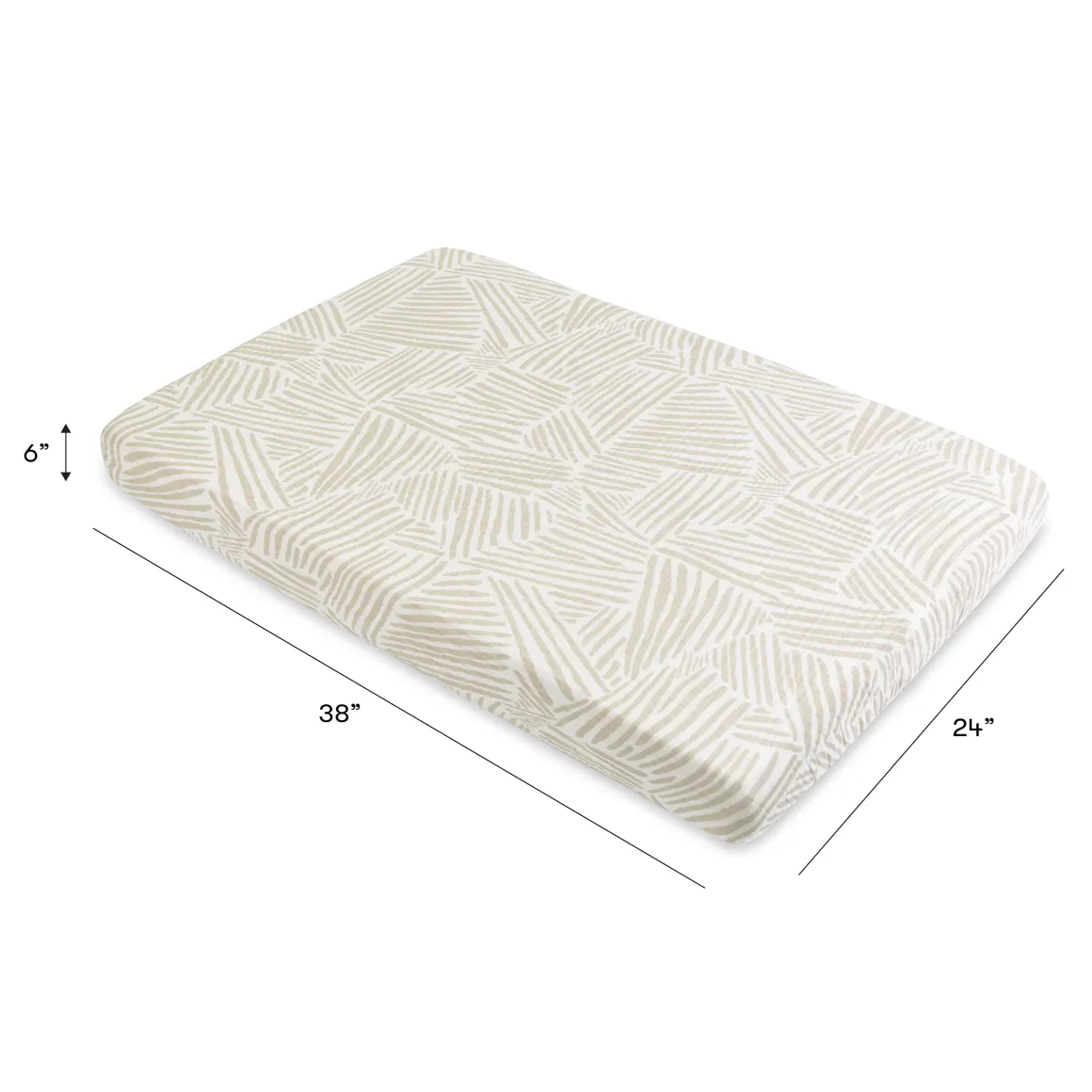 Babyletto Mini Crib Sheet in GOTS Certified Organic Muslin Cotton - Oat Stripe