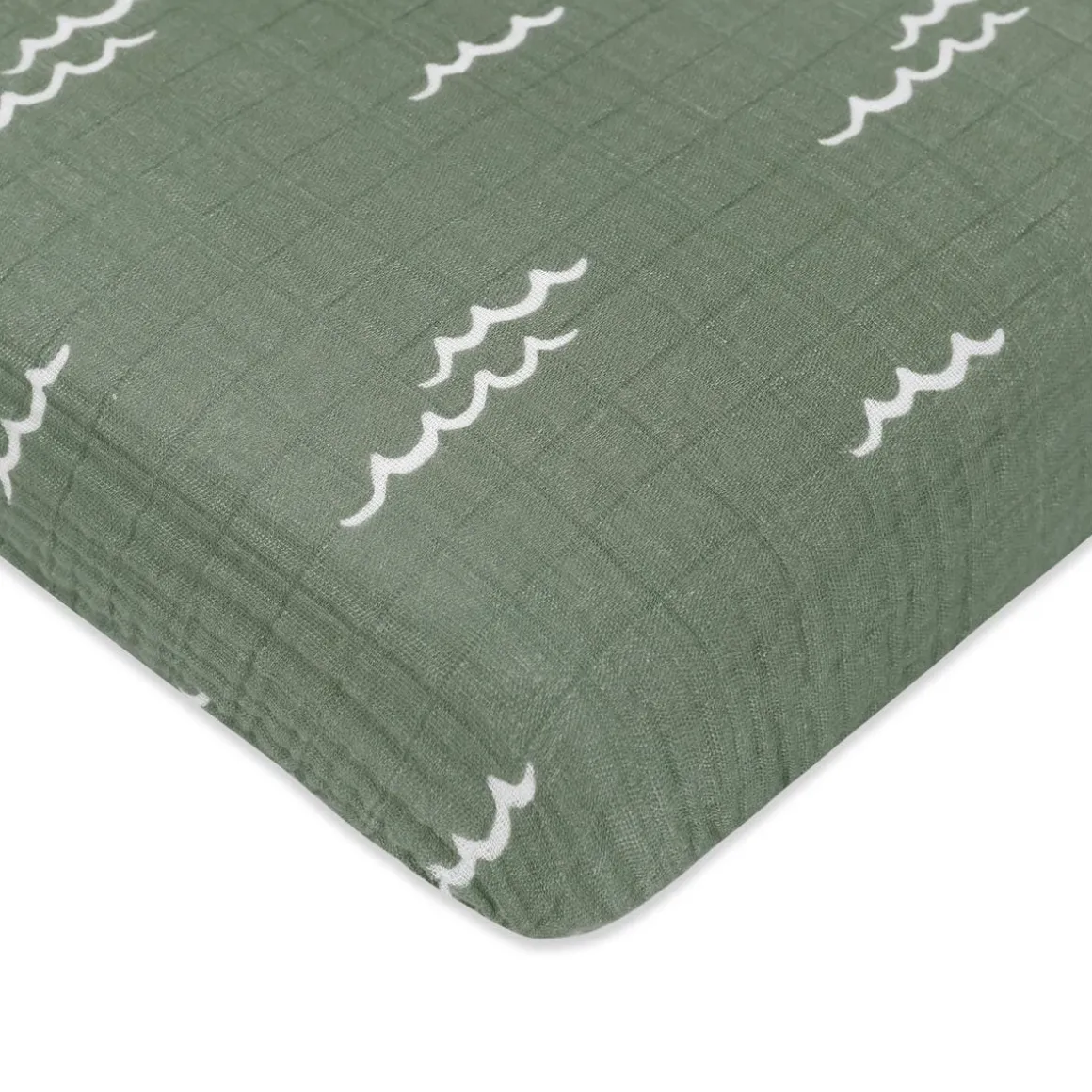 Babyletto Mini Crib Sheet in GOTS Certified Organic Muslin Cotton - Ocean Waves