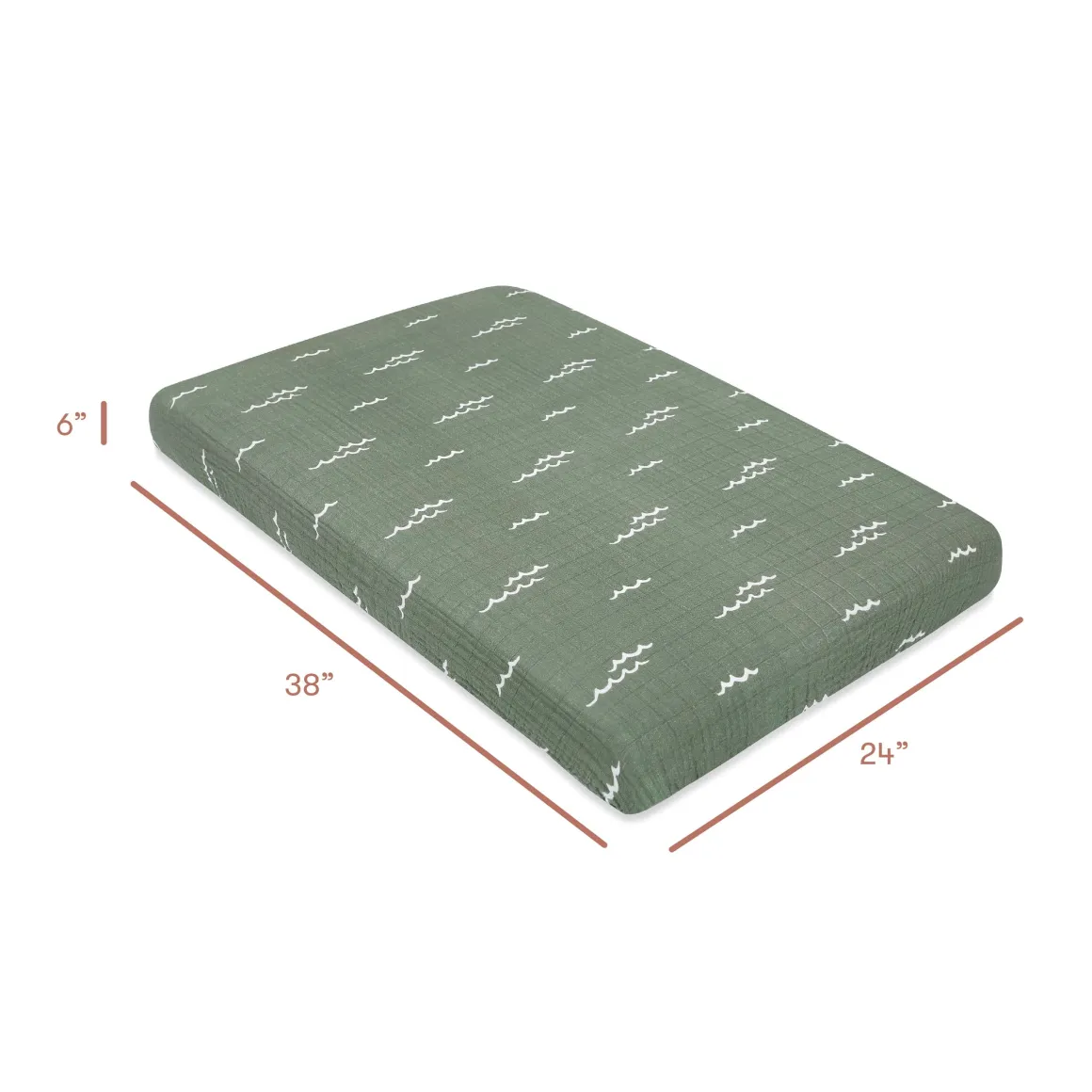 Babyletto Mini Crib Sheet in GOTS Certified Organic Muslin Cotton - Ocean Waves