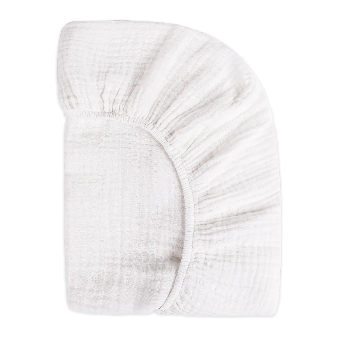 Babyletto Mini Crib Sheet in GOTS Certified Organic Muslin Cotton - White