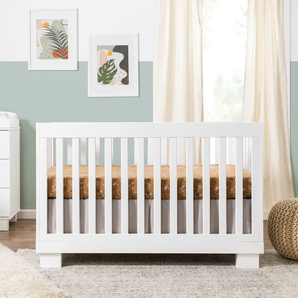 Babyletto Modo 3-in-1 Convertible Crib w/Toddler Bed Conversion Kit - White