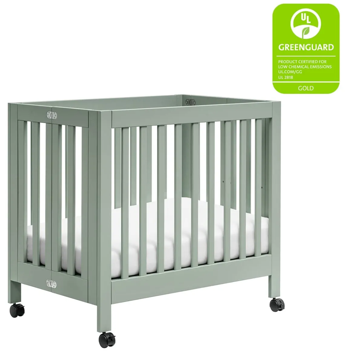 Babyletto Origami Mini Crib - Light Sage