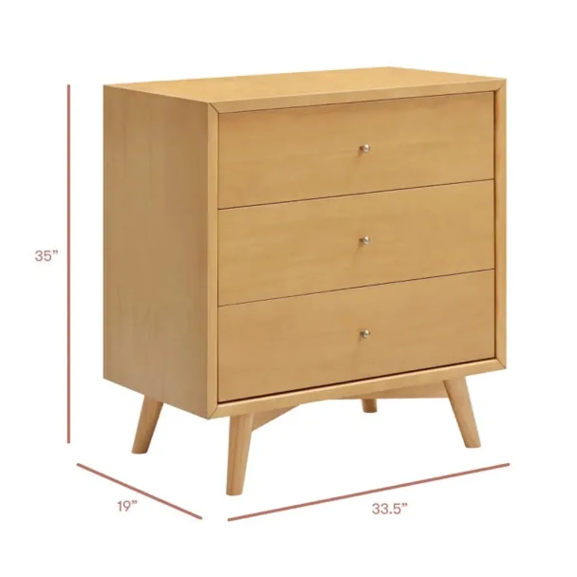 Babyletto Palma 3-Drawer Assembled Dresser - Honey