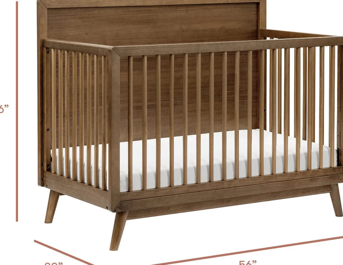 Babyletto Palma 4-in-1 Convertible Crib w/Toddler Bed Conversion Kit - Natural Walnut