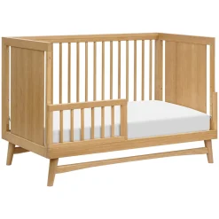 Babyletto Peggy Mid-Century 3-in-1 Convertible Crib w/Toddler Bed Conversion Kit - Honey