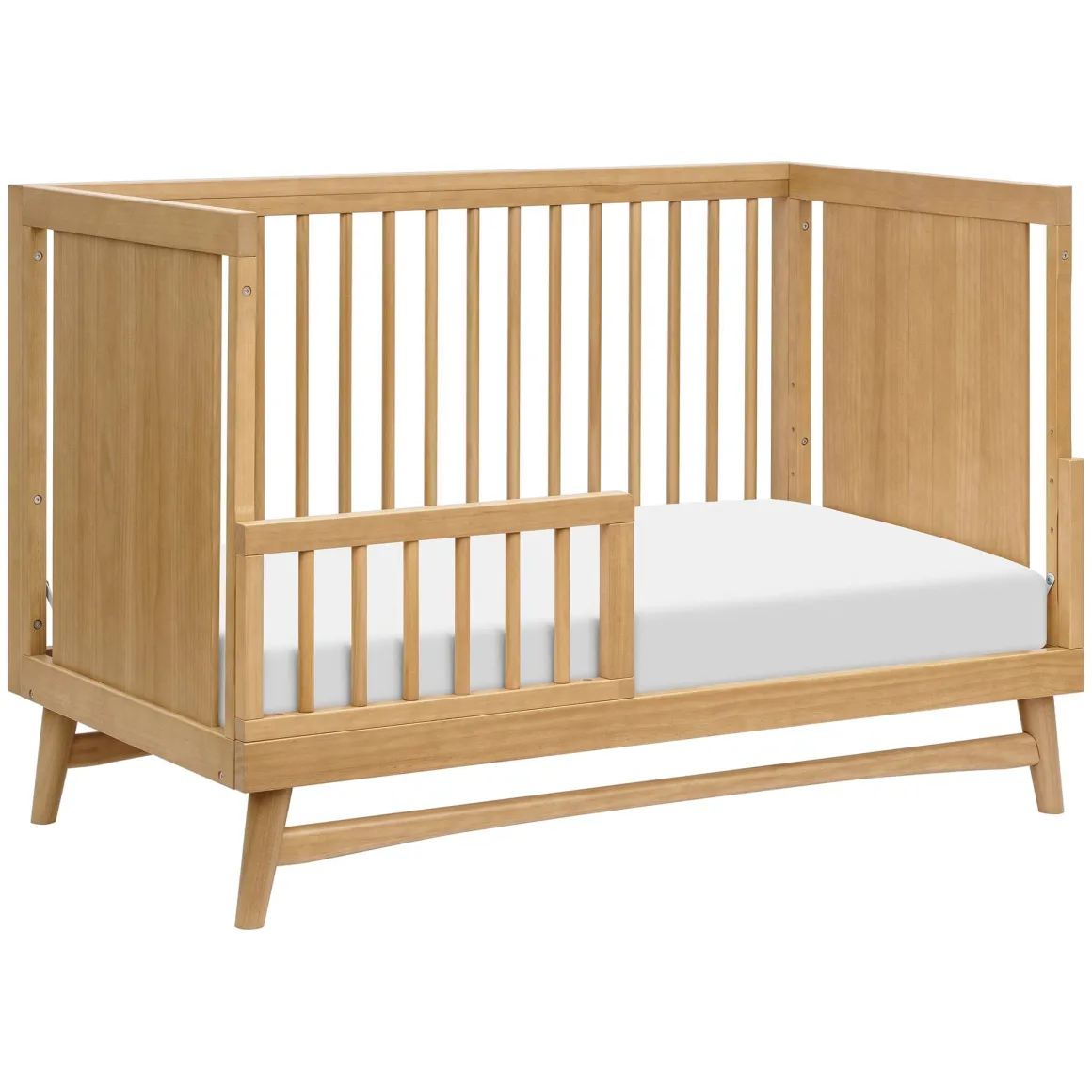 Babyletto Peggy Mid-Century 3-in-1 Convertible Crib w/Toddler Bed Conversion Kit - Honey