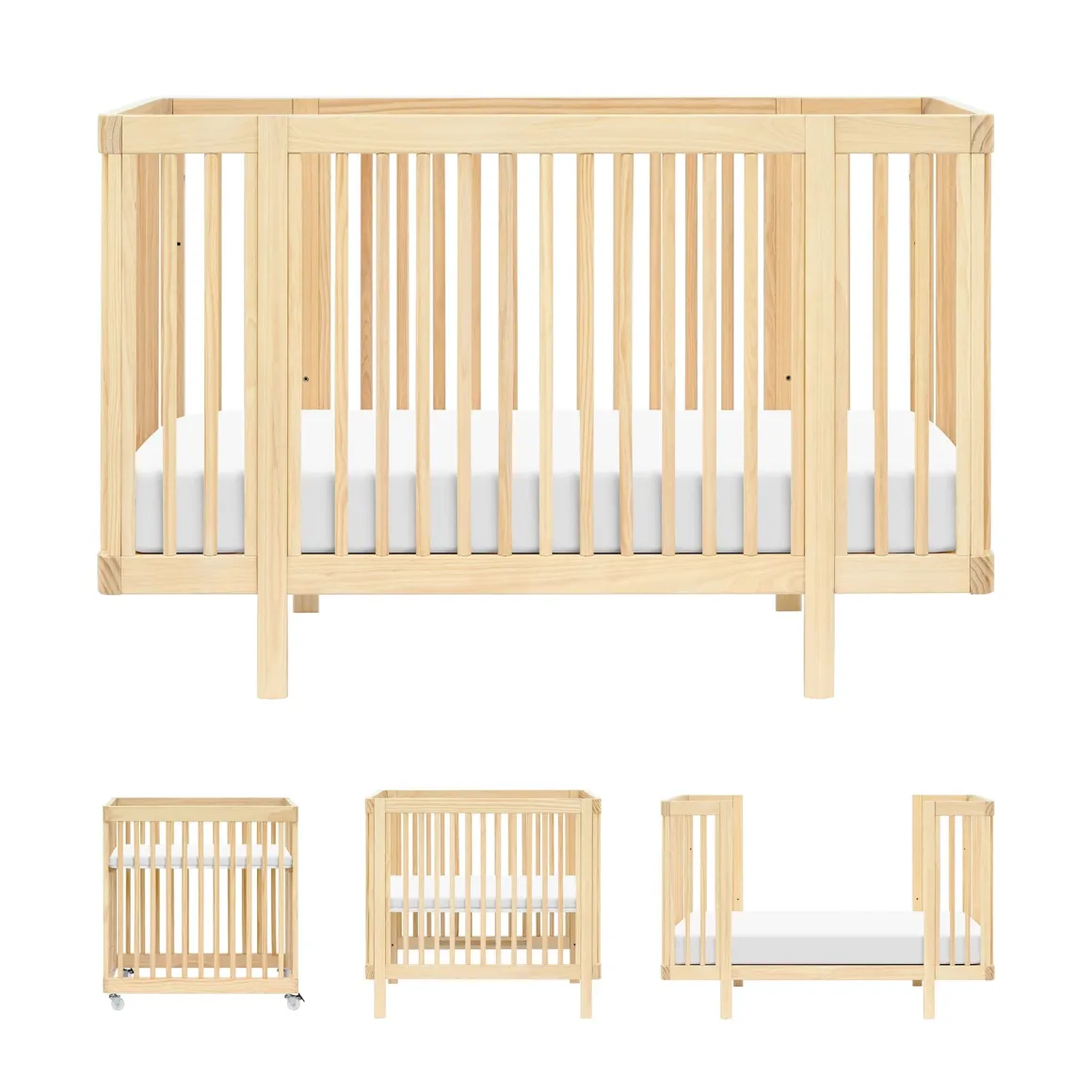 Babyletto Pogo 8-in-1 Convertible Crib w/All-Stages Conversion Kits - Blonde