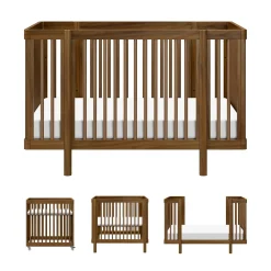 Babyletto Pogo 8-in-1 Convertible Crib w/All-Stages Conversion Kits - Natural Walnut