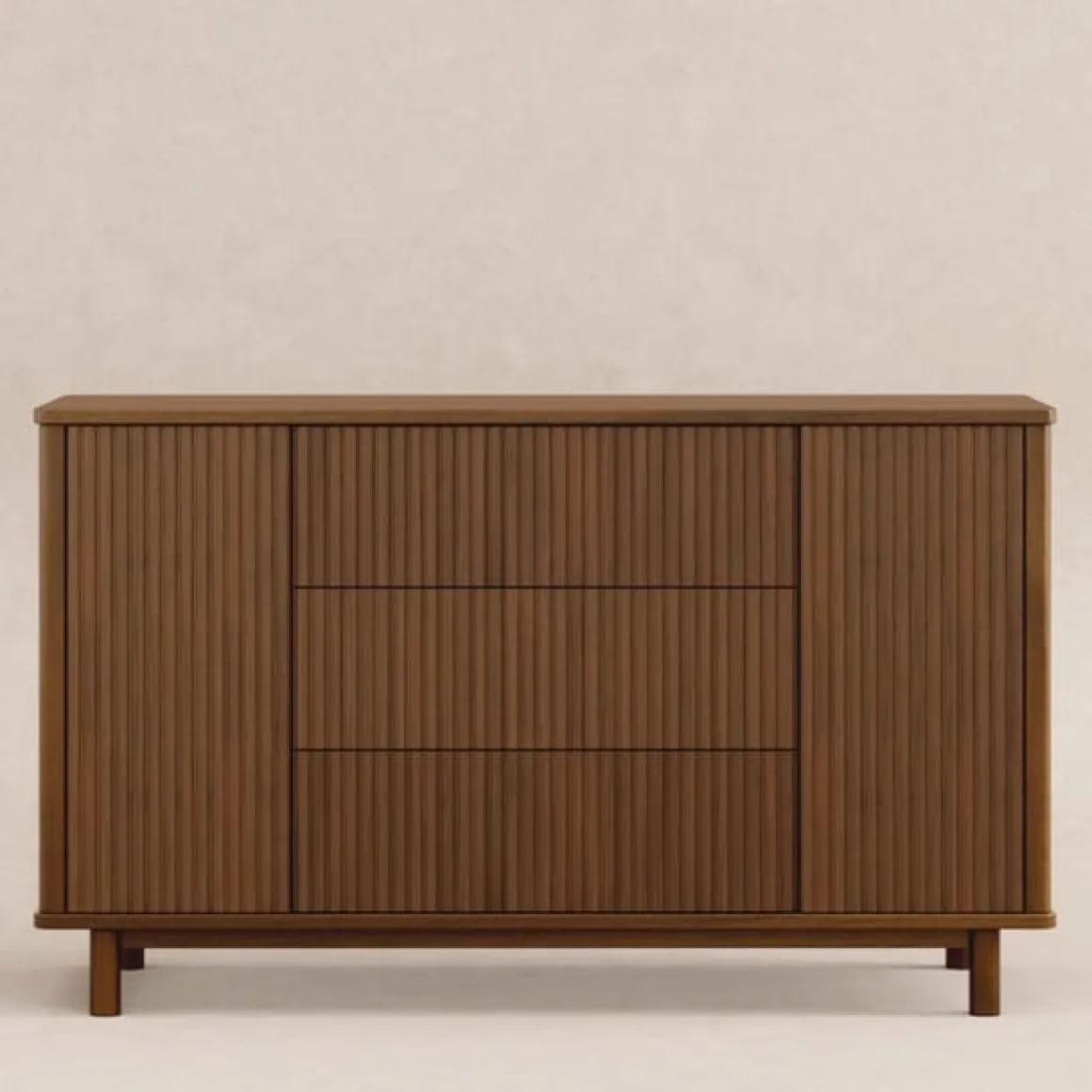 Babyletto Pogo Tambour Assembled Dresser - Natural Walnut