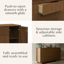 Babyletto Pogo Tambour Assembled Dresser - Natural Walnut