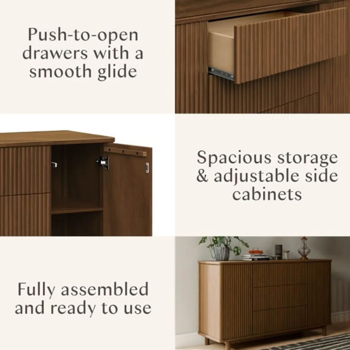 Babyletto Pogo Tambour Assembled Dresser - Natural Walnut
