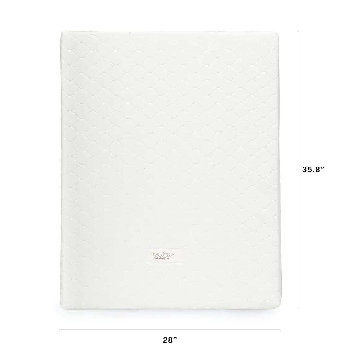 Babyletto Pure Core Midi Crib Mattress w/ Hybrid Quilted Waterproof Cover (Lightweight)