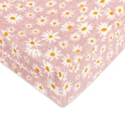 Babyletto Quilted Changing Pad Cover in GOTS Certified Organic Muslin Cotton - Daisy