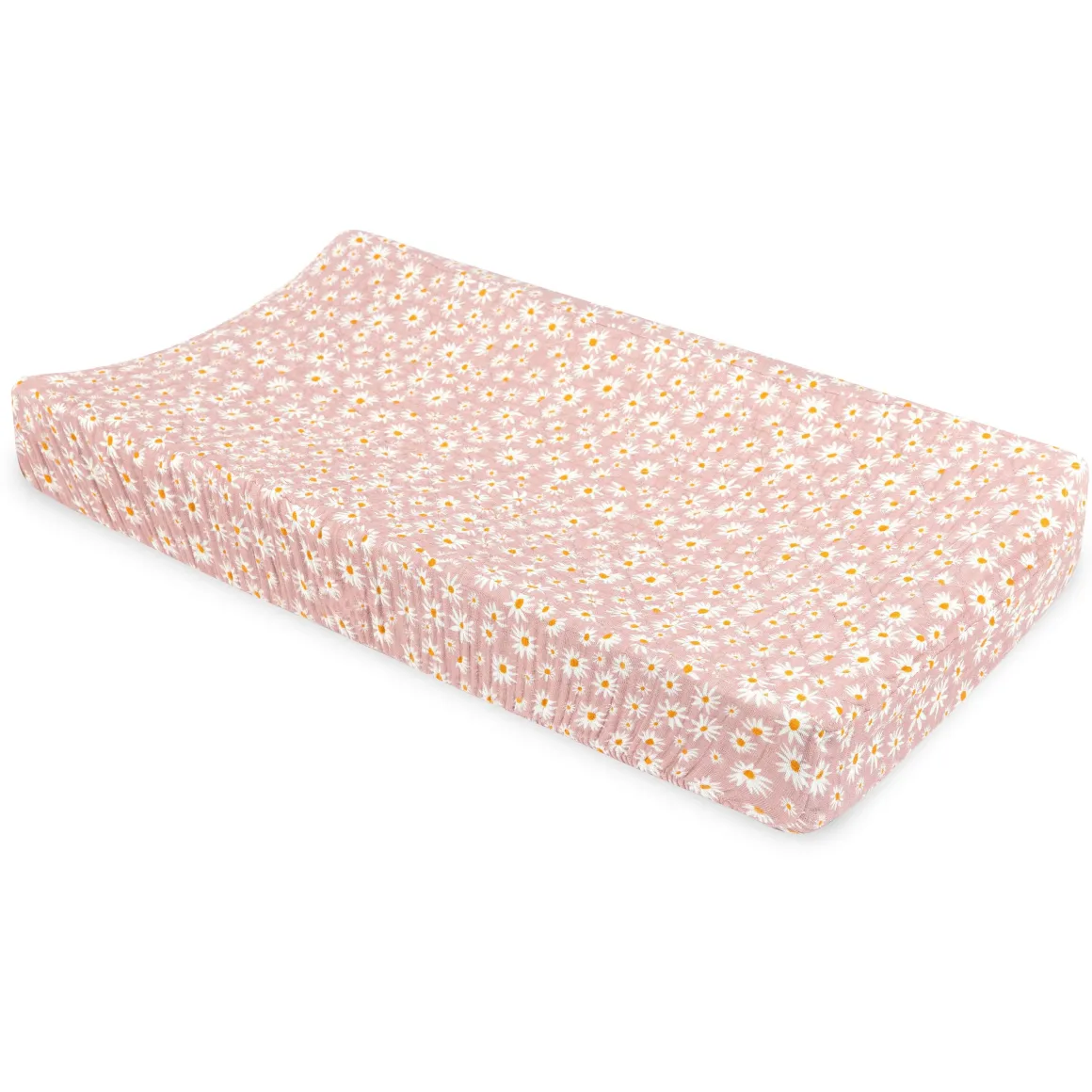 Babyletto Quilted Changing Pad Cover in GOTS Certified Organic Muslin Cotton - Daisy