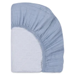 Babyletto Quilted Changing Pad Cover in GOTS Certified Organic Muslin Cotton - Dewdrop