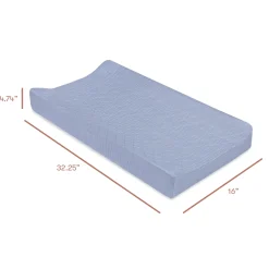 Babyletto Quilted Changing Pad Cover in GOTS Certified Organic Muslin Cotton - Dewdrop