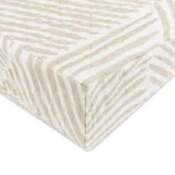 Babyletto Quilted Changing Pad Cover in GOTS Certified Organic Muslin Cotton - Oat Stripe