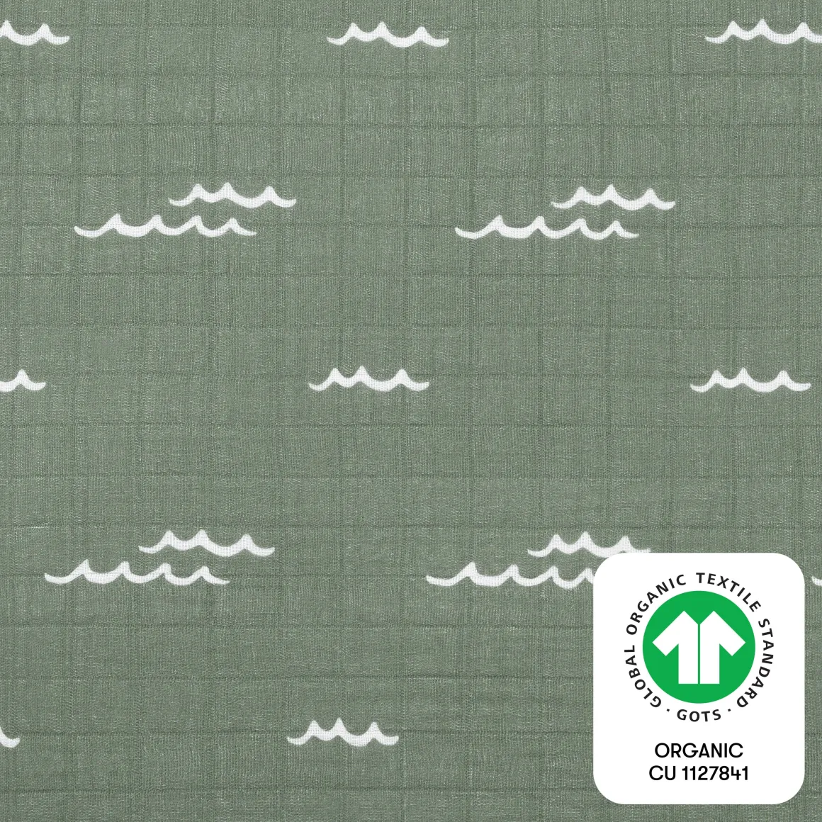 Babyletto Quilted Changing Pad Cover in GOTS Certified Organic Muslin Cotton - Ocean Waves