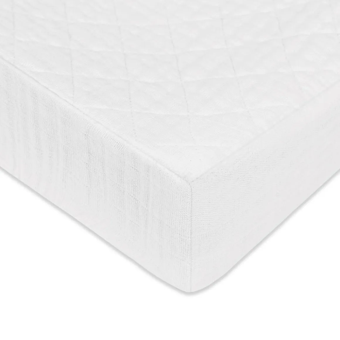 Babyletto Quilted Changing Pad Cover in GOTS Certified Organic Muslin Cotton - White