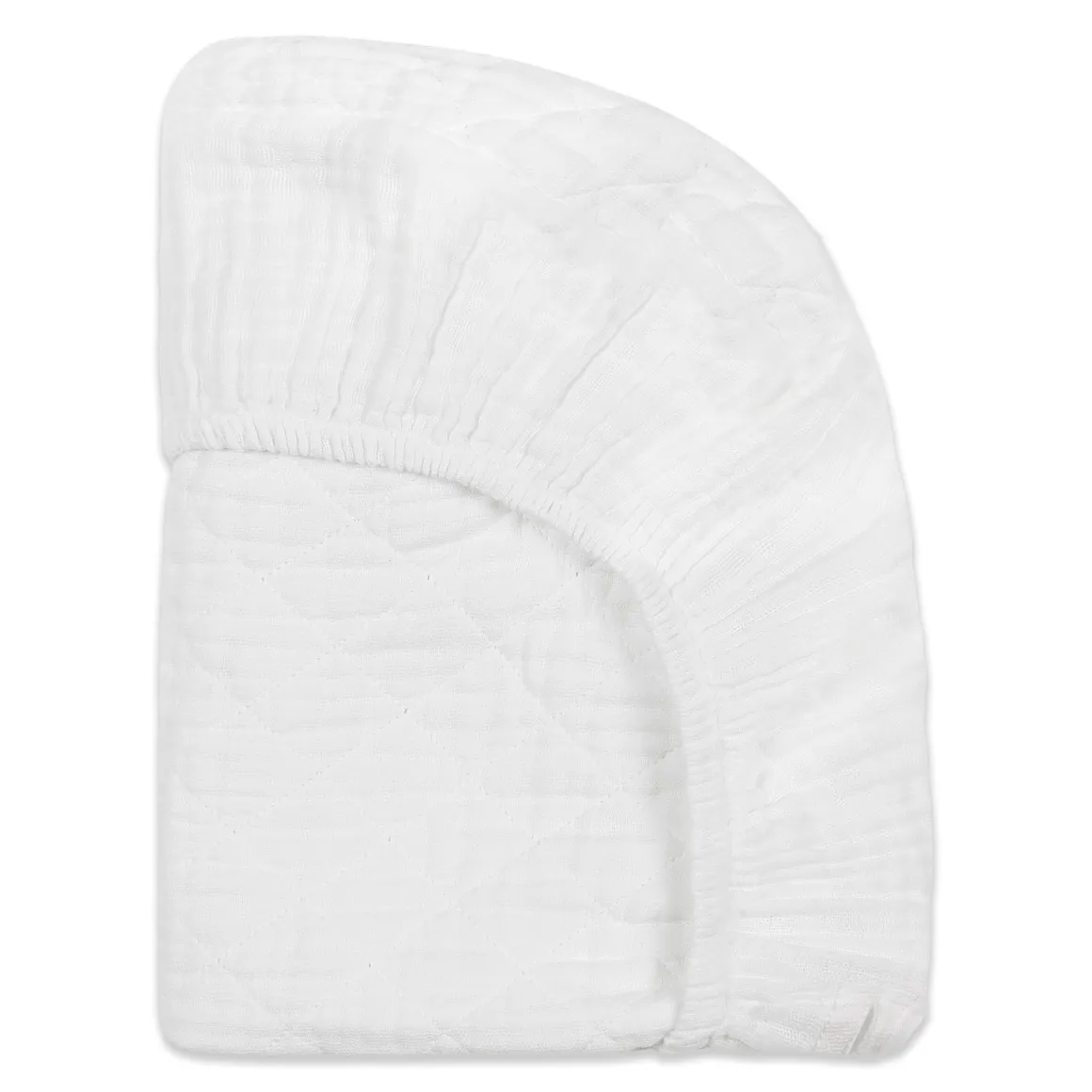 Babyletto Quilted Changing Pad Cover in GOTS Certified Organic Muslin Cotton - White