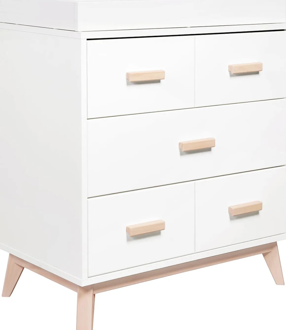 Babyletto Scoot 3-Drawer Changer Dresser w/Removable Changing Tray - White / Washed Natural