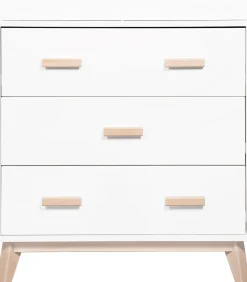 Babyletto Scoot 3-Drawer Changer Dresser w/Removable Changing Tray - White / Washed Natural