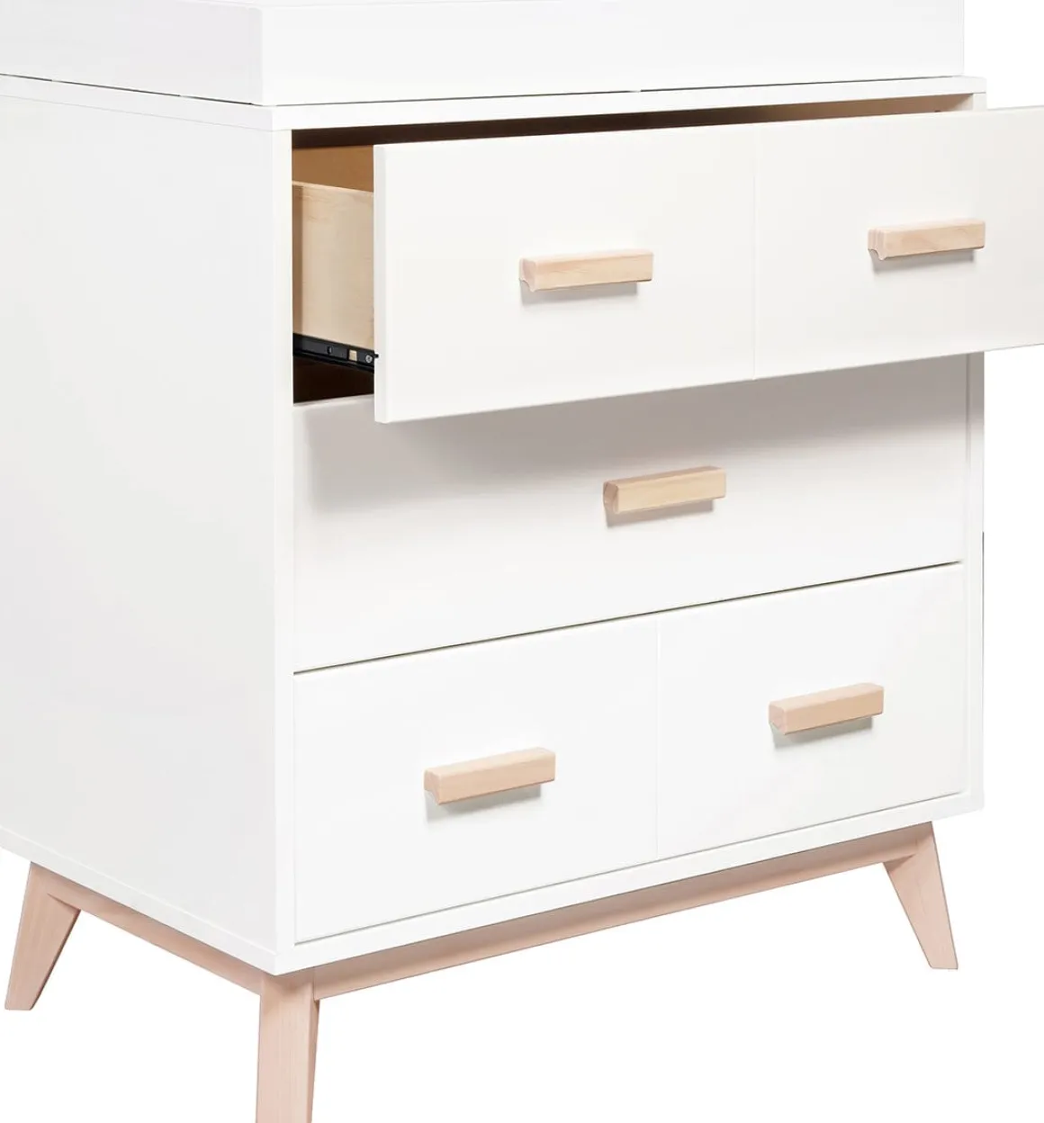 Babyletto Scoot 3-Drawer Changer Dresser w/Removable Changing Tray - White / Washed Natural