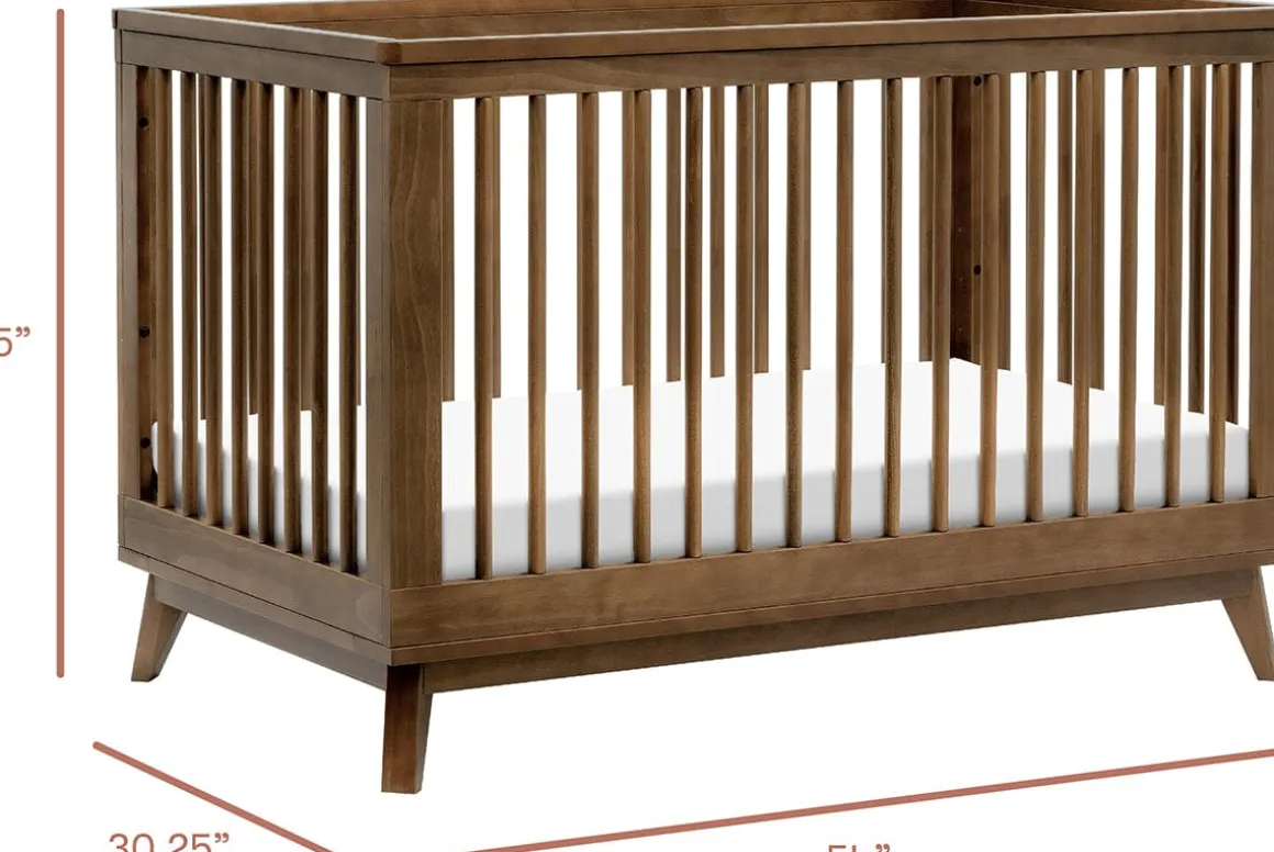 Babyletto Scoot 3-in-1 Convertible Crib w/Toddler Bed Conversion Kit - Natural Walnut