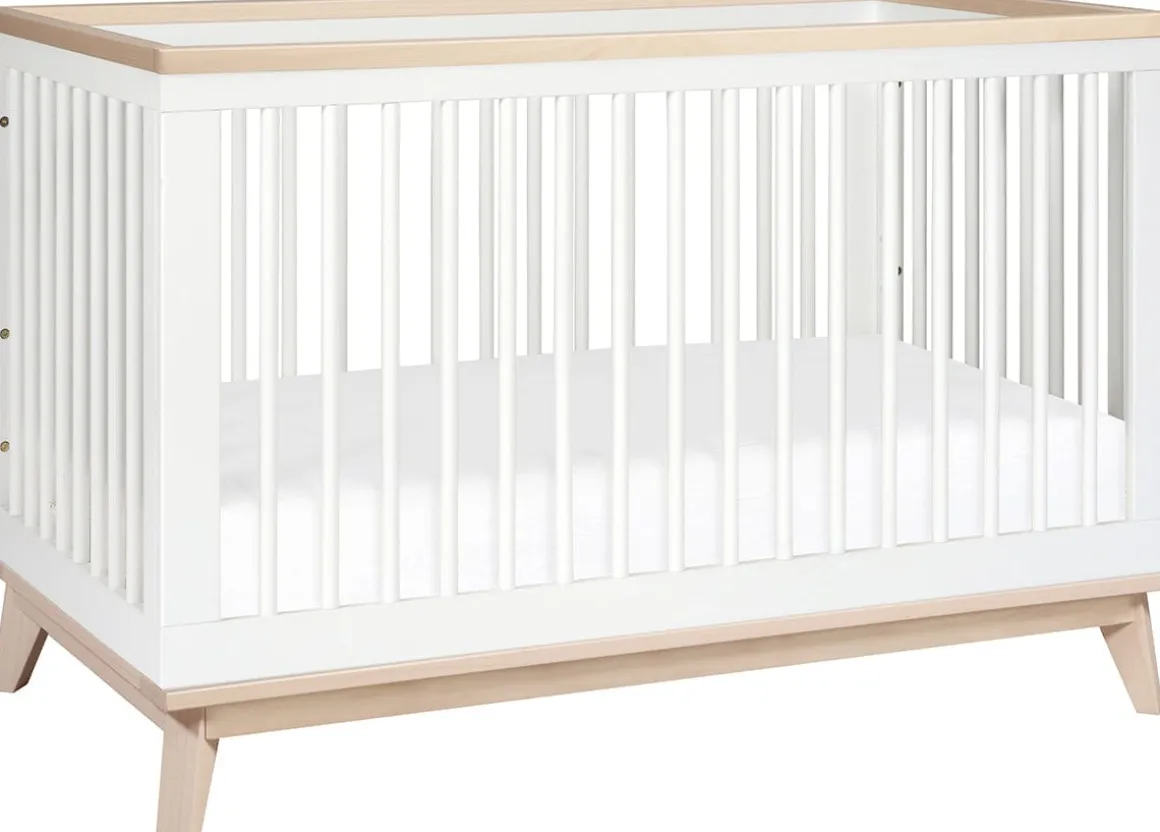 Babyletto Scoot 3-in-1 Convertible Crib w/Toddler Bed Conversion Kit - White / Washed Natural