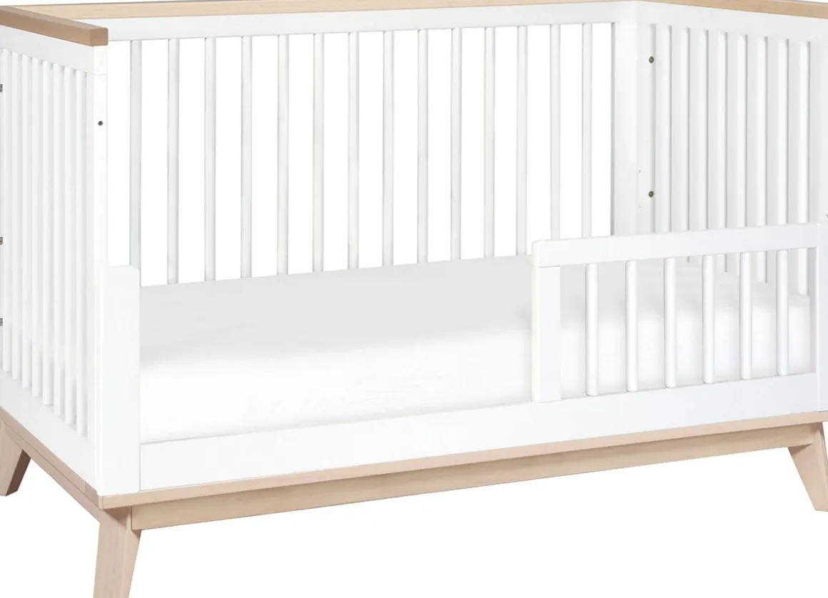 Babyletto Scoot 3-in-1 Convertible Crib w/Toddler Bed Conversion Kit - White / Washed Natural