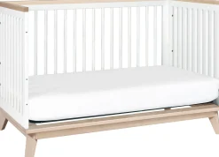 Babyletto Scoot 3-in-1 Convertible Crib w/Toddler Bed Conversion Kit - White / Washed Natural