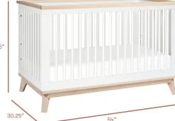 Babyletto Scoot 3-in-1 Convertible Crib w/Toddler Bed Conversion Kit - White / Washed Natural