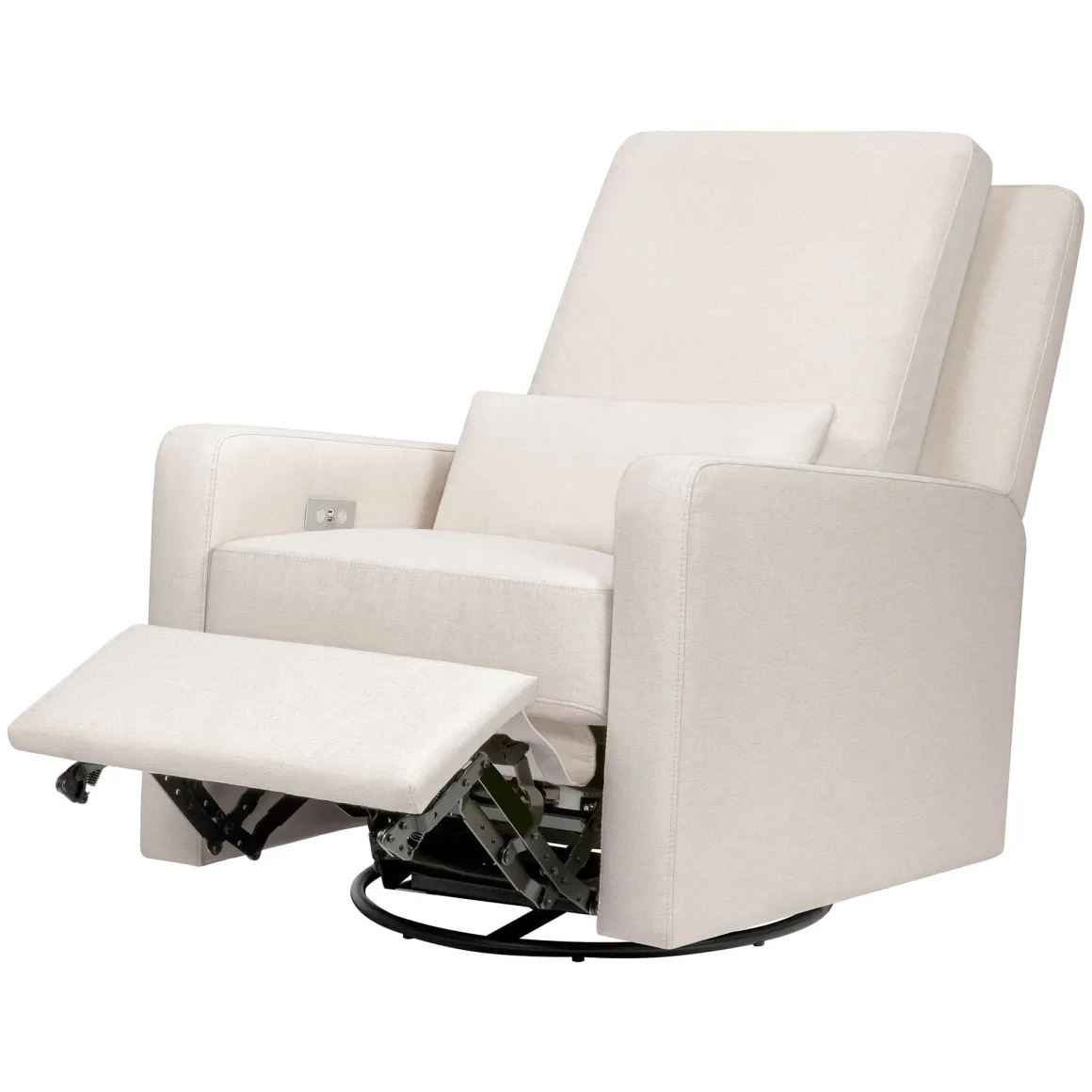 Babyletto Sigi Electronic Recliner and Swivel Glider w/ USB - Performance Cream Eco-Weave