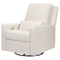 Babyletto Sigi Electronic Recliner and Swivel Glider w/ USB - Performance Cream Eco-Weave