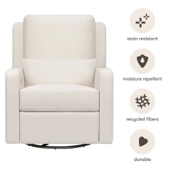 Babyletto Sigi Electronic Recliner and Swivel Glider w/ USB - Performance Cream Eco-Weave