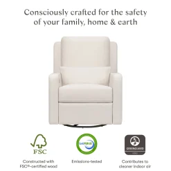 Babyletto Sigi Electronic Recliner and Swivel Glider w/ USB - Performance Cream Eco-Weave
