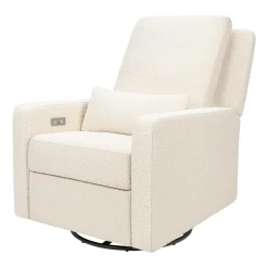 Babyletto Sigi Electronic Recliner and Swivel Glider w/ USB - Performance Ivory Boucle